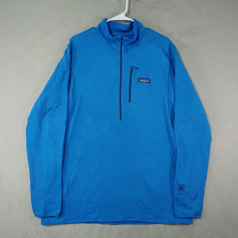 Patagonia R1 Jacket Mens 2XL Blue 1/2 Half Zip Pullover Polartec Fleece Outdoor